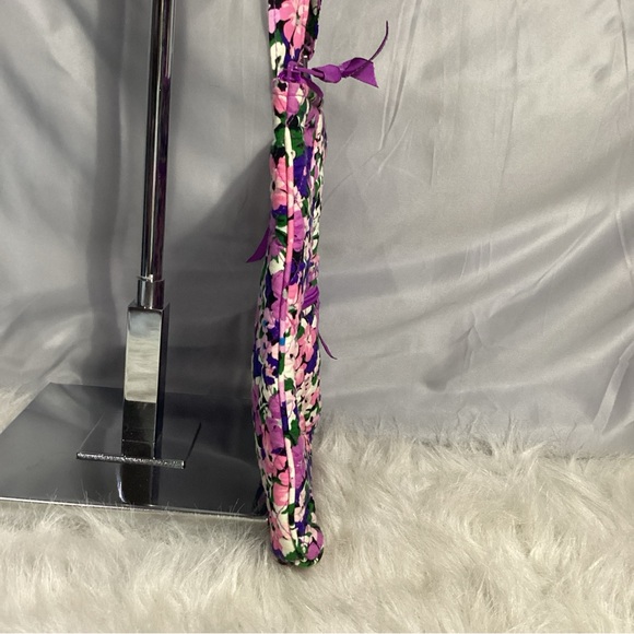 Vera Bradley Flower Garden Purple EUC Quilted Large Crossbody - Picture 5 of 11